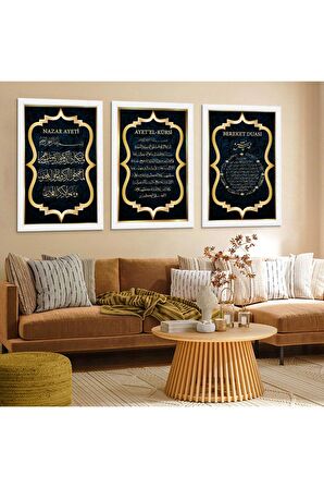 GOLD AYNALI PLEKSİ ÇERÇEVELİ MODERN BEYAZ SİYAH YAZILI SOYUT ÇİZİM TABLO