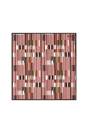 Aker Eşarp Bordo Kadın Geometrik Desenli Polyester Eşarp