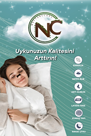 NattureCare Yeni Nesil Nefes Almaya Yardımcı Ve Horlamayı Azaltan Burun Bandı 10'Lu 66*19  SİYAH