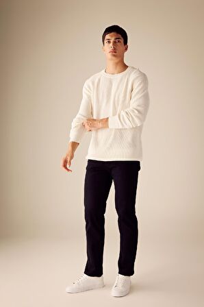 DeFacto Standart Fit Normal Kesim Bisiklet Yaka Basic Düz Triko Kazak A8458AX23AUER100