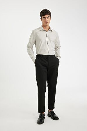 DeFacto Modern Fit Modern Kesim Poplin Düz Pamuk Karışımlı Uzun Kollu Gömlek D3375AX24AUGR297
