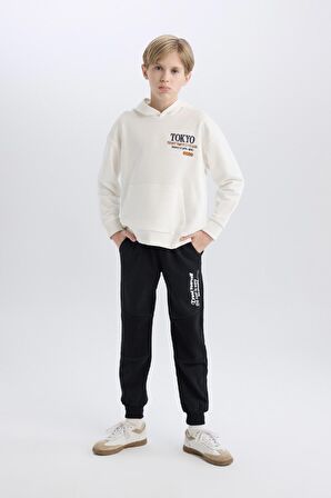 Erkek Çocuk Regular Fit Beli Paçası Lastikli Baskılı Eşofman Altı