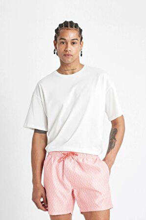 DeFacto Desenli File Astarlı Kısa Boy Deniz Şortu B7442AX24HSOG99