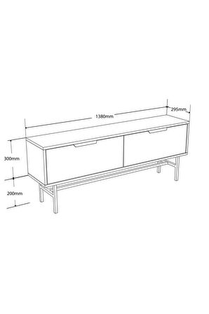 4012 BLANCO 138 CM (METAL AYAKLI) TV ÜNİTESİ HAT KAPLAN