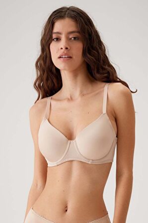 2'li Ekonomik Paket Nude-kahve 6224 Barcelona Toparlayıcı Dantel Sütyen Set D Cup Seçeneğiyle