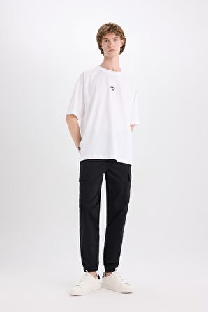 Regular Gabardin Jogger Pantolon Kargo Cepli Beli Paçası Lastikli