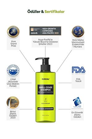 Gençler İçin Sebum Dengeleyici Şampuan KUNDAL Smell Cover Shampoo 400 ml (Lime Basil & Mandarin)