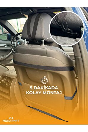 Meka Part Oto Koltuk Koruyucu Kılıf 3 Parça Universal Füme 2+1 %100 Pamuk