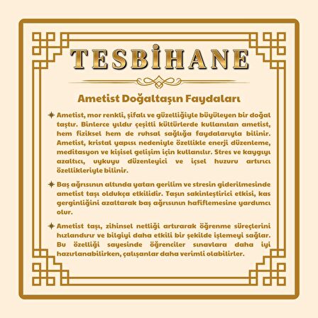 Kararmaz Metal Püsküllü Küre Kesim Çoklu Doğaltaş Kombinli Şifa Tesbihi