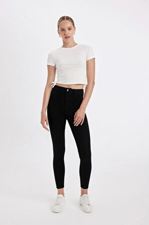 DeFacto Jegging Yüksek Bel Bilek Boy Dar Paça Basic Düz Jean Pantolon B7498AX24AUNM40