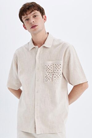 DeFacto Relax Fit Yazlık Polo Yaka Pamuklu Kısa Kollu Gömlek C7556AX24SMBG750