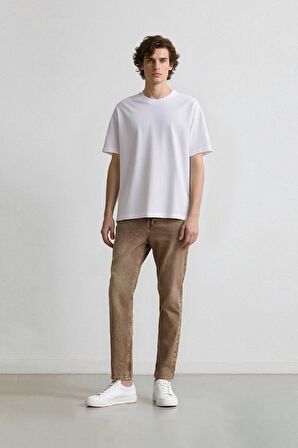 DeFacto %100 Pamuk 90's Slim Fit Dar Kalıp Normal Bel Dar Paça Yıkamalı Jean Pantolon D8758AX24AUBN303