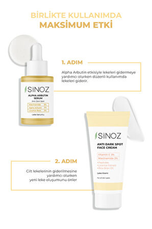 Sinoz Tüm Cilt Tipleri İçin Leke Karşıtı-Cilt Tonu Eşitleyici Gece-Gündüz Leke Kremi  40 ml 