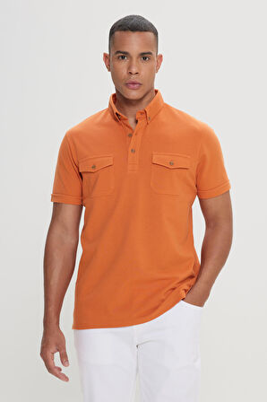 Slim Fit Dar Kesim %100 Pamuk Polo Yaka Tişört