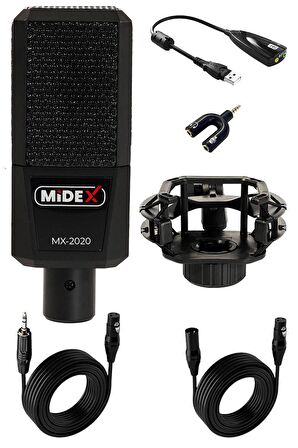 Midex MX-2020 Condenser +48V Stüdyo Ses Kayıt Mikrofonu