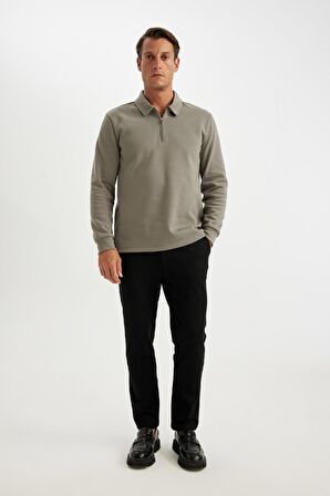 Siyah Tailored Regular Fit Düz Paça Cepli Pantolon