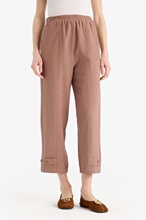 DeFacto 	Keten Karışımlı Basic Düz Kısa Paça Harem Pantolon B7506AX25SPBN552