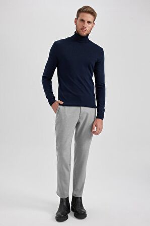 DeFacto Twill Chino Pantolon Slim Fit Dar Kesim Dar Paça Basic Düz Cepli B2091AX23AUGR390