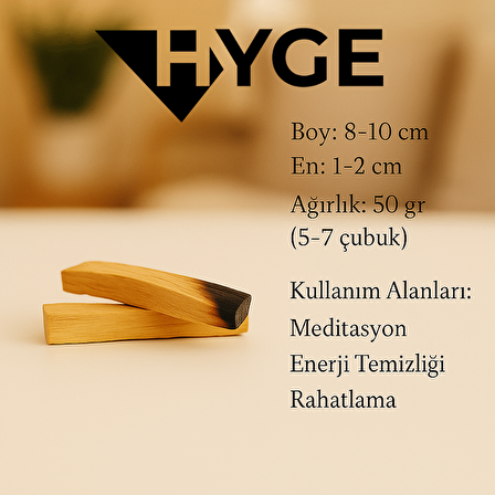 Hyge Palo Santo Ağaç Tütsü 20 Gr (Peru Serfitikalı)