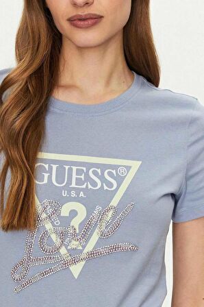 Kadın CN SS Love Triangle T-Shirt - Mavi | M