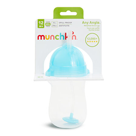 Munchkin Tıklama Kilitli  Uçlu Alıştırma Bardağı,  12ay+296ml Mavi