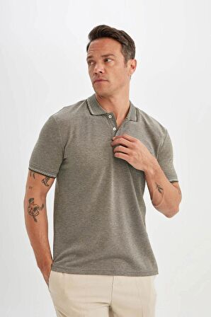 DeFacto New Regular Fit Kısa Kollu Basic Düz Polo Tişört C6004AX24SMGN924