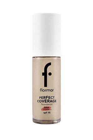 Flormar Perfect Coverage Yoğun Kapatıcı Su Bazlı Fondöten (SARI ALT TON) -130 Light Beige -8682536070539