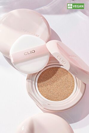 Blur Efekti Veren Vegan Cushion Clio Veganwear Pure Blurring Cushion+Refill (2 Lingerie)SPF50+ PA+++