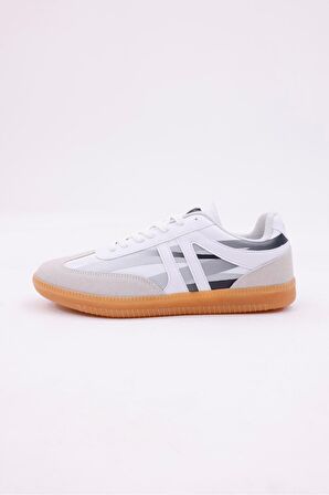 Dijital Baskı Unisex Beyaz-Füme Sneaker Ayakkabı