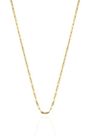 14 Ayar Altın Aynalı Zincir Kolye 1.35 mm