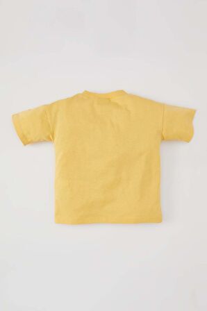 DeFacto Erkek Bebek Bisiklet Yaka Hayvan Desenli Kısa Kollu Tişört B6974A524SMYL298