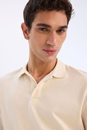 New Regular Fit Basic Düz Uzun Kollu Pike Polo Tişört