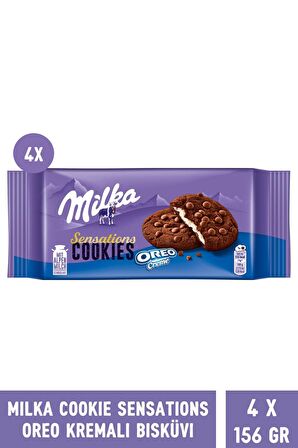 Milka Sensations Damla Çikolatalı & Oreo Kreması Dolgulu Kurabiye 156 gr - 4 Adet