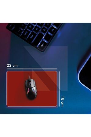 MP05 - 22x18 Small Kırmızı Gaming Mousepad | Kaymaz Taban, Oyuncu Gamepad, Ev, Ofis, Oyun