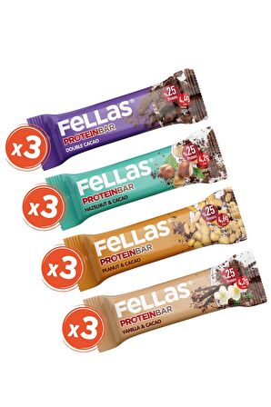 Protein Bar 32g Karma Kutu 12 Adet (4 Çeşit)