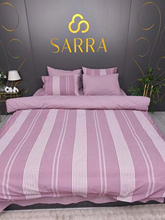 SARRA HOME NATURAL ÇİFT KİŞİLİK NEVRESİM TAKIMI - MÜRDÜM