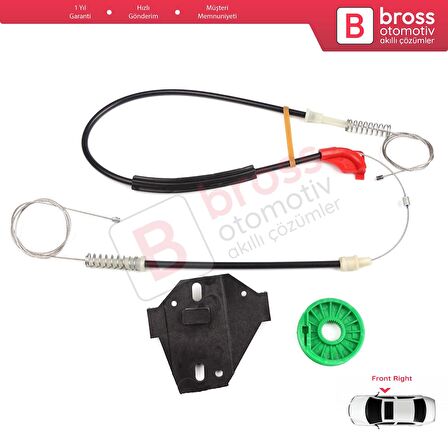 VW Transporter T4 Eurovan Caravelle 1990-2003 7D0959802 İçin Elektrikli Ön Sağ Cam Kriko Tamir Seti