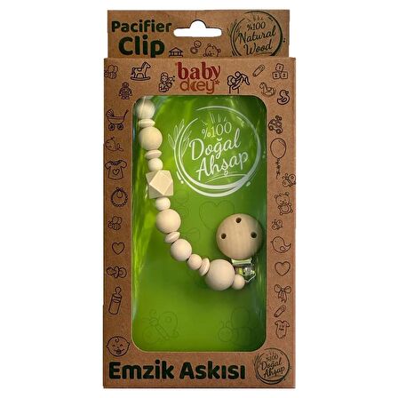 Baby Dycey baby dcey Doğal Ahşap Emzik Askısı