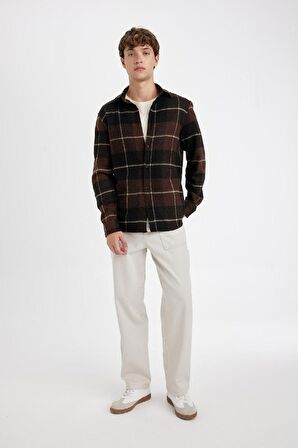 DeFacto Gabardin Pantolon Wide Straight Fit Bol Rahat Kesim Cepli Geniş Düz Paça C9159AX24AUBG766