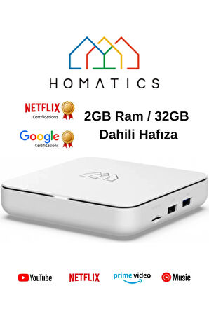 Homatics Box R 4k Lisanslı Media Player | 2gb Ddr Ram - 32gb Emmc | Android Tv Box + M8 Air Mouse Kumanda
