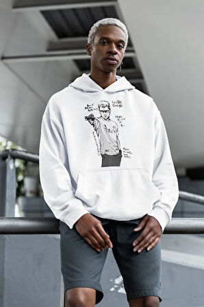 Tasarım Yusuf Dikeç Baskılı Unisex Oversize Hoodie