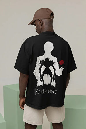 Anime Dizi Death Note Baskılı Unisex Oversize Tişört