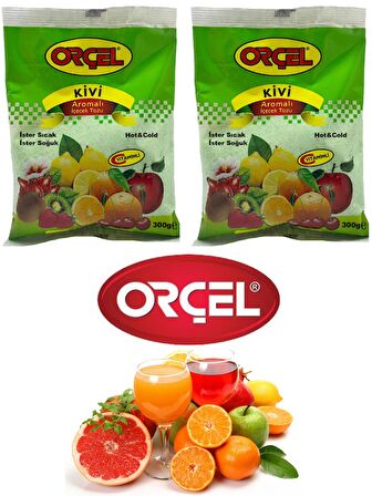 Orçel Kivi Aromalı Oralet Sıcak Soğuk İçecek Tozu Kivi Çayı 2x300gr.