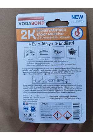 Cam Yapıştırıcı 2k Güçlü Epoksi Yapıştırıcısı Metal Plastik Cam Dekoratif Işler Için 15+15 Gr