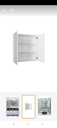 EBA 2 KAPAKLI AYNALI SUNTALEM BANYO DOLABI, 60x60x15 cm 