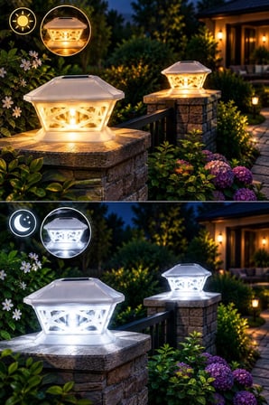 2li Solar Beyaz Bahçe Lambası Güneş Enerjili Dekoratif 2 Renk Yanan Bahçe Yol Aydınlatma