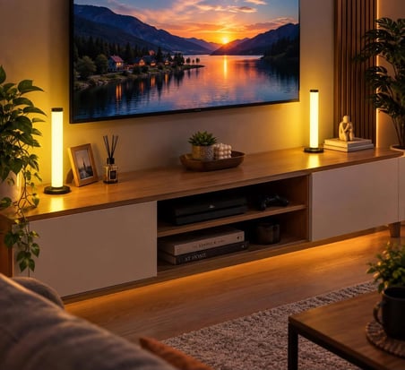 2 Adet Usb Kablolu RGB Led Çubuk Dekoratif Masa Lambası Kumandalı Renkli Aydınlatma Oyuncular İçin & TV Arkası Aydınlatma