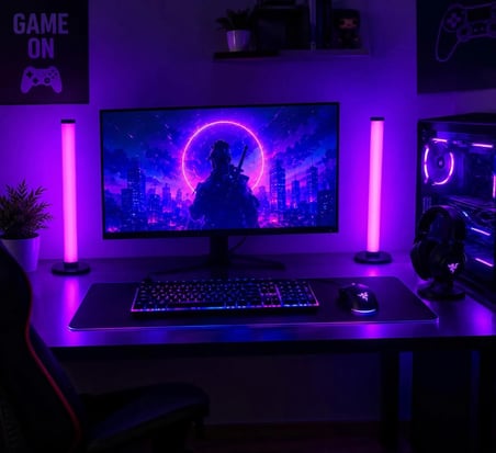 2 Adet Usb Kablolu RGB Led Çubuk Dekoratif Masa Lambası Kumandalı Renkli Aydınlatma Oyuncular İçin & TV Arkası Aydınlatma