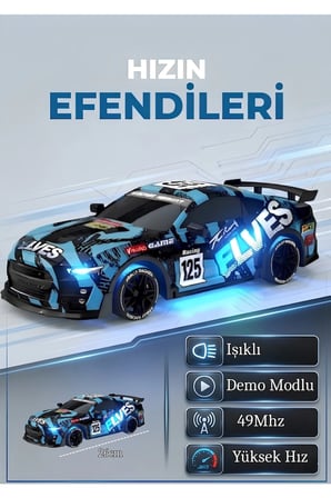 1:18 Işıklı Demolu Hızlı Full Fonksiyon Uzaktan Kumandalı Yarış Arabası 2Lİ SET