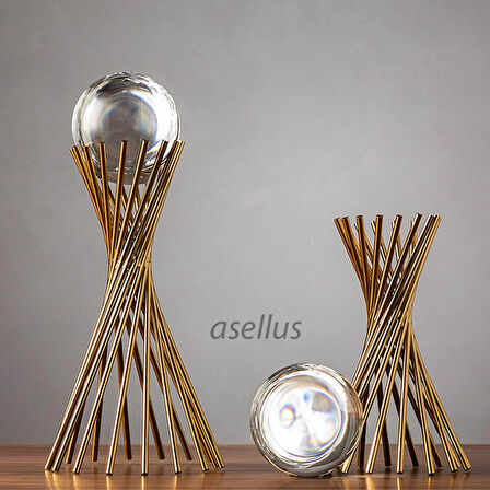 2 li Burgu Kristal toplu dekorasyon seti Kristal Altın Top Süsleri Lüks Modern Kristal Küre Süsleri
